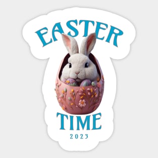 Cute Blue Easter Bunny Design Sticker